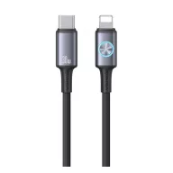   iPhone 14 Plus / 14 Pro Max / 14 Pro USAMS HUAN adatkábel Type-C - lightning, 120cm, SÖTÉTSZÜRKE