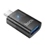 HOCO UA36B adapter (USB aljzat - Type-C, adatátvitel és töltés, OTG) FEKETE