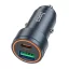 HOCO Z57A autós töltő Type-C+USB aljzat 30W, PD gyorstöltő 3.0, SÖTÉTSZÜRKE