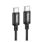 HOCO X89 adatkábel Type-C - Type-C, 200cm, FEKETE