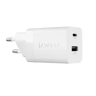   VARTA hálózati töltő USB+Type-C aljzat 38W, PD gyorstöltő 3.0, FEHÉR