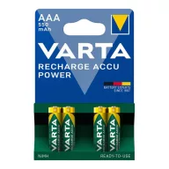   VARTA RECHARGE ACCU POWER elem AAA, újratölthető, 4db/csomag