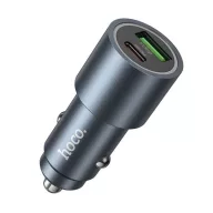   HOCO Z60 autós töltő Type-C+USB aljzat 48W, LED jelzés, FEKETE