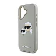   iPhone 16 KARL LAGERFELD 3D RUBBER DOUBLE HEADS szilikon telefonvédő ütésállóság, 3D, BÉZS