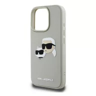   iPhone 16 Pro KARL LAGERFELD 3D RUBBER DOUBLE HEADS szilikon telefonvédő ütésállóság, 3D, BÉZS