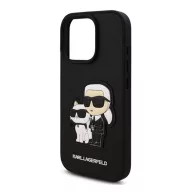   iPhone 16 Pro Max KARL LAGERFELD PU SAFFIANO KARL AND CHOUPETTE szilikon telefonvédő ütésállóság, 3D, FEKETE