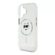   iPhone 16 KARL LAGERFELD IML CHOUPETTE HEAD METAL FRAME MAGSAFE szilikon telefonvédő ütésállóság, MagSafe, ÁTLÁTSZÓ