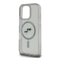  iPhone 16 Pro Max KARL LAGERFELD IML K&CH HEADS METAL FRAME MAGSAFE szilikon telefonvédő ütésállóság, MagSafe, FEKETE