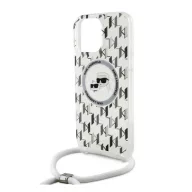   KARL LAGERFELD IML MONOGRAM CROSSBODY K&CH HEADS MAGSAFE szilikon telefonvédő ütésállóság, nyakpánt, ÁTLÁTSZÓ