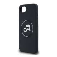   iPhone 17e KARL LAGERFELD SILICONE KARL&CHOUPETTE HEADS MAGSAFE szilikon telefonvédő ütésállóság, MagSafe, FEKETE