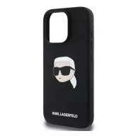   iPhone 16 Pro KARL LAGERFELD LIQUID SILICONE KARL HEAD MAGSAFE szilikon telefonvédő ütésállóság, MagSafe, FEKETE