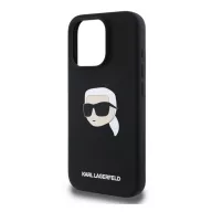   iPhone 16 Pro Max KARL LAGERFELD LIQUID SILICONE KARL HEAD MAGSAFE szilikon telefonvédő ütésállóság, MagSafe, FEKETE