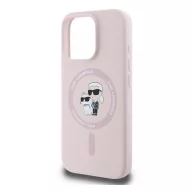   KARL LAGERFELD SILICONE KARL&CHOUPETTE HEADS MAGSAFE szilikon telefonvédő ütésállóság, MagSafe, RÓZSASZÍN