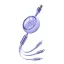 REMAX LINON adatkábel 3in1 USB - Type-C/lightning/microUSB, 100cm, LILA