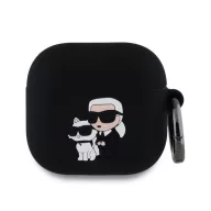   KARL LAGERFELD 3D LOGO NFT KARL AND CHOUPETTE szilikon tok karabíner FEKETE Apple AirPods 4