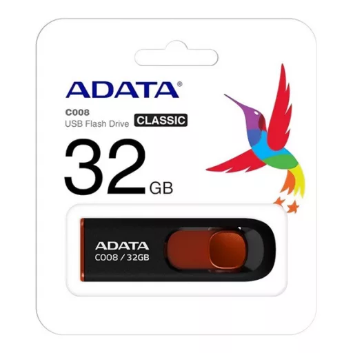 ADATA C008 pendrive/USB Stick USB 2.0 32GB FEKETE/PIROS