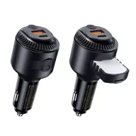   REMAX YATOY autós töltő USB+Type-C aljzat 60W, illatosító, FEKETE