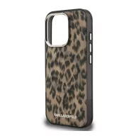   iPhone 16 Pro KARL LAGERFELD IML LEOPARD MAGSAFE szilikon telefonvédő ütésállóság, leopárd minta, BARNA