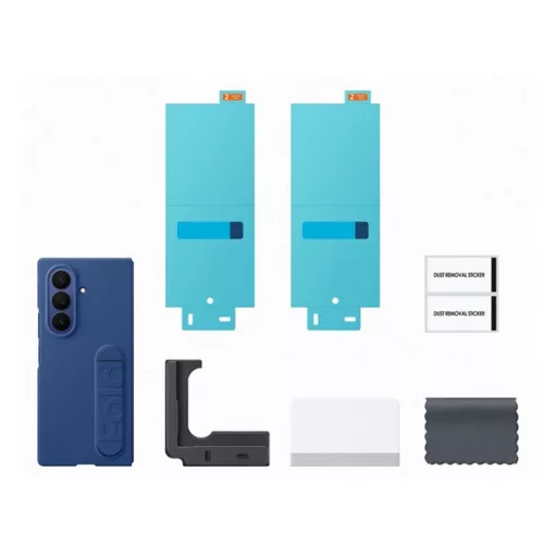 Samsung Z Fold7 SAMSUNG szilikon telefonvédő matt, kitámasztó + képernyővédő fólia, KÉK