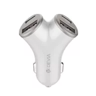   DEVIA EXTREME METAL autós töltő 2 USB+2 Type-C aljzat 48W, PD gyorstöltő 3.0, EZÜST