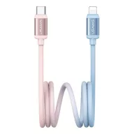   iPhone 14 Plus / 14 Pro Max / 14 Pro USAMS BICOLOR adatkábel Type-C - lightning, 120cm, KÉK/RÓZSASZÍN