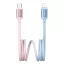 iPhone 14 Plus / 14 Pro Max / 14 Pro USAMS BICOLOR adatkábel Type-C - lightning, 120cm, KÉK/RÓZSASZÍN