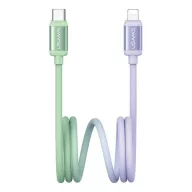   iPhone 14 Plus / 14 Pro Max / 14 Pro USAMS BICOLOR adatkábel Type-C - lightning, 120cm, ZÖLD/LILA