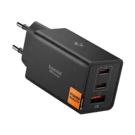   SPIGEN ESSENTIAL hálózati töltő USB+2 Type-C aljzat 67W, PD gyorstöltő 3.0, FEKETE