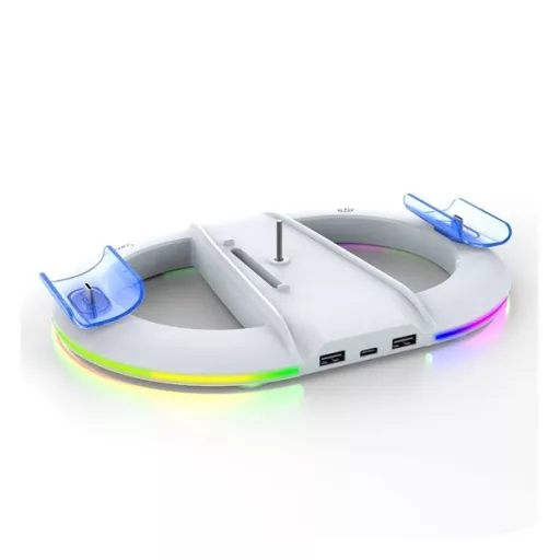 IPEGA függőleges töltőállvány 2xUSB+Type-C aljzat, PlayStation 5 / 5 Slim/ 5 Pro kompatibilis, FEHÉR