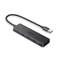 UGREEN CM219 USB HUB 4in1 elosztó, 15cm, FEKETE