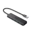 UGREEN CM219 USB HUB 4in1 elosztó, 15cm, FEKETE