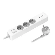  XIAOMI POWER STRIP hálózati elosztó 3 AC+USB+2 Type-C aljzat 20W, PD gyorstöltő + 150cm tápkábel, FEHÉR
