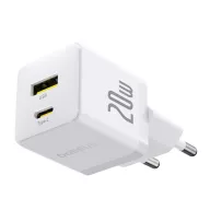   BASEUS PALM hálózati töltő USB+Type-C aljzat 20W, PD gyorstöltő 3.0, FEHÉR