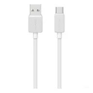   USAMS KY adatkábel (USB - Type-C, 3A, gyorstöltő, 300cm) FEHÉR