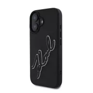   iPhone 16 KARL LAGERFELD 3D RUBBER SIGNATURE szilikon telefonvédő ütésállóság, 3D, FEKETE