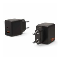   UAG SRGE hálózati töltő USB+Type-C aljzat 30W, PD gyorstöltő, FEKETE