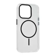   Szilikon telefonvédő (műanyag hátlap, kameravédő, MagSafe, légpárnás sarok) FEKETE