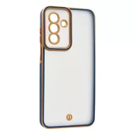   Szilikon telefonvédő (ütésállóság, matt, műanyag hátlap, kameravédő) ARANY/SÖTÉTKÉK