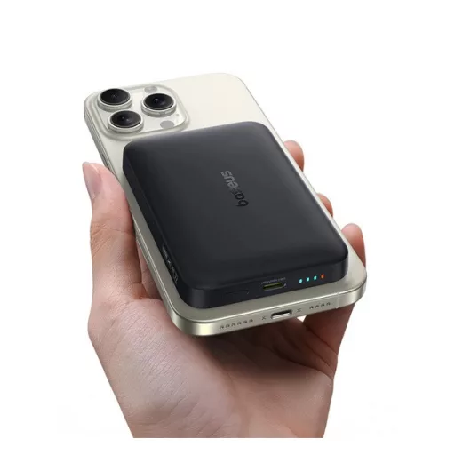 BASEUS ENERFILL FM11 ULTRA-MINI vésztöltő Type-C aljzat 10000mAh, MagSafe + Type-C kábel, FEKETE