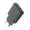HOCO N38 hálózati töltő USB+Type-C aljzat 20W, vékony, FEKETE