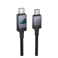 HOCO X118 adatkábel Type-C - Type-C, 100cm, FEKETE