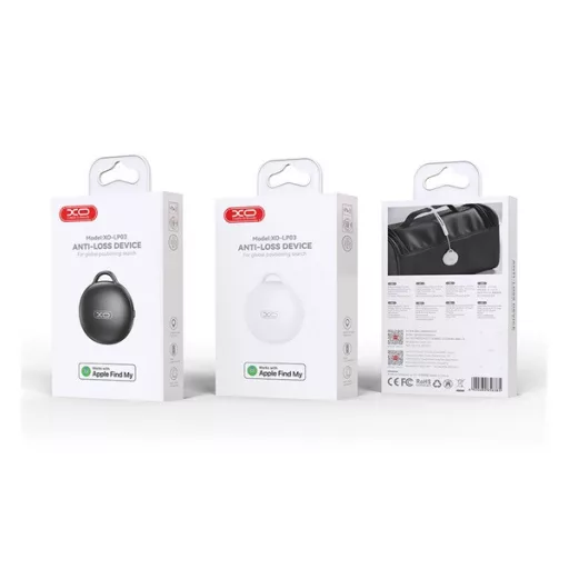 XO bluetooth nyomkövető (kulcstartóra, táskára, autóba, valós idejű nyomkövetés, CR2032 elem, iOS kompatibilis) FEHÉR