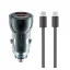 XO CC60 autós töltő USB+Type-C aljzat (60W, PD gyorstöltő + Type-C kábel) SÖTÉTKÉK