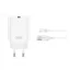 XO CE33 hálózati töltő USB aljzat (18W, gyorstöltő 3.0 + microUSB kábel) FEHÉR