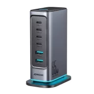   JOYROOM JR-TCM02 hálózati töltő 2 USB+4 Type-C aljzat 65W, PD gyorstöltő, SÖTÉTSZÜRKE