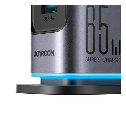 JOYROOM JR-TCM02 hálózati töltő 2 USB+4 Type-C aljzat 65W, PD gyorstöltő, SÖTÉTSZÜRKE