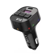   XO BCC17 bluetooth FM transmitter autós töltő USB+Type-C aljzat v5.3, LED kijelző, FEKETE