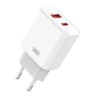   XO CE12 hálózati töltő USB+Type-C aljzat 20W, PD gyorstöltő, FEHÉR