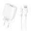 XO CE02D hálózati töltő Type-C aljzat 18W, PD gyorstöltő + lightning kábel, FEHÉR