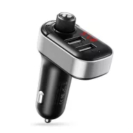   XO BCC10 bluetooth FM transmitter autós töltő 2 USB aljzat v5.0, LED kijelző, FEKETE